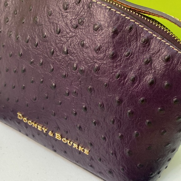Dooney & Bourke Ostrich Ruby Crossbody Plum Wine Color - Picture 5 of 8